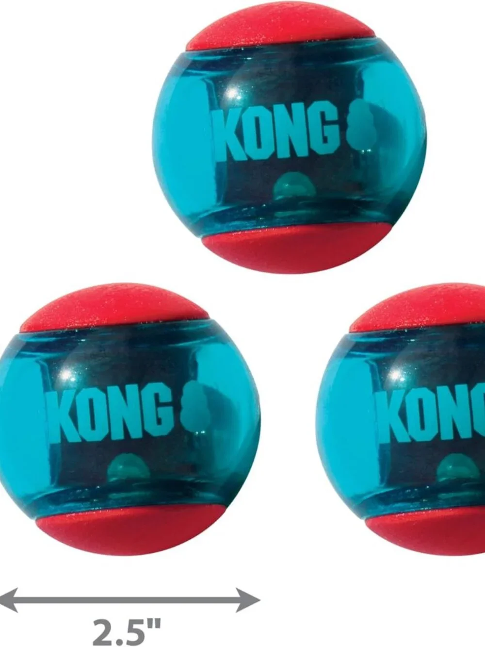 KONG Squeezz Action Ball Dog Toy Red Medium Squeaky Fetch Interactive